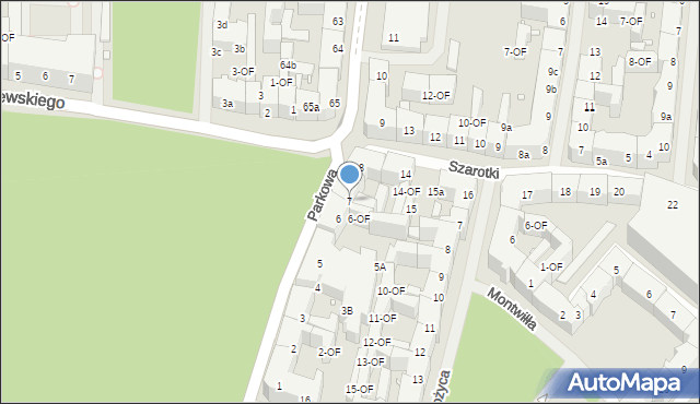 Szczecin, Parkowa, 7, mapa Szczecina