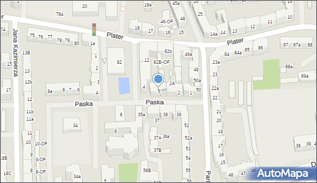Szczecin, Paska Jana Chryzostoma, 3, mapa Szczecina