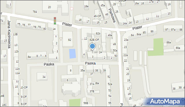 Szczecin, Paska Jana Chryzostoma, 3A, mapa Szczecina