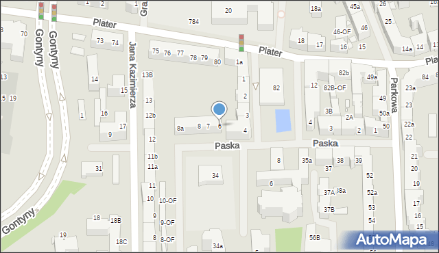 Szczecin, Paska Jana Chryzostoma, 6, mapa Szczecina