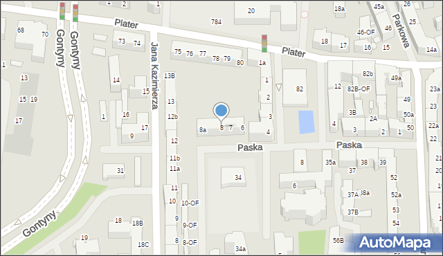 Szczecin, Paska Jana Chryzostoma, 8, mapa Szczecina