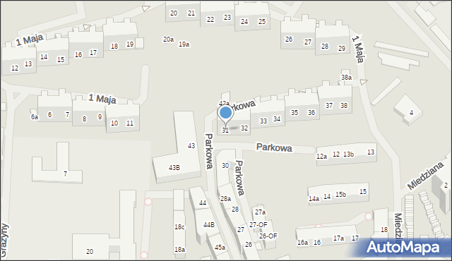 Szczecin, Parkowa, 31, mapa Szczecina