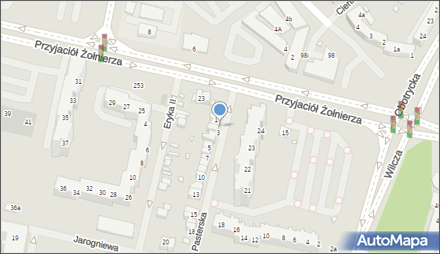 Szczecin, Pasterska, 2, mapa Szczecina