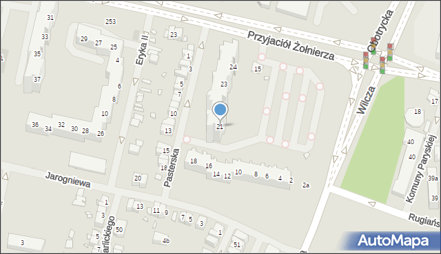 Szczecin, Pasterska, 21, mapa Szczecina