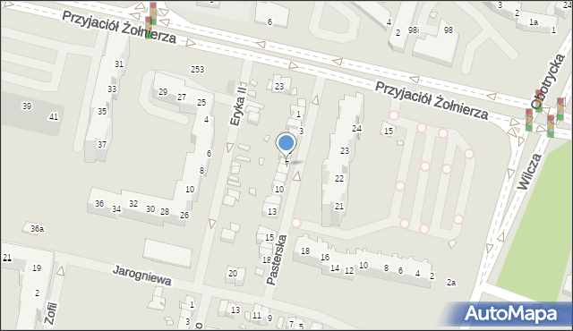 Szczecin, Pasterska, 7, mapa Szczecina