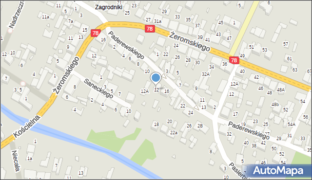 Szczekociny, Paderewskiego Ignacego Jana, 12, mapa Szczekociny