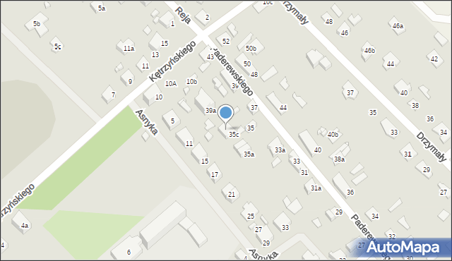Szczytno, Paderewskiego Ignacego Jana, 37b, mapa Szczytno