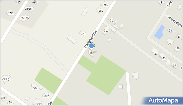 Szczytno, Partyzantów, 31c, mapa Szczytno