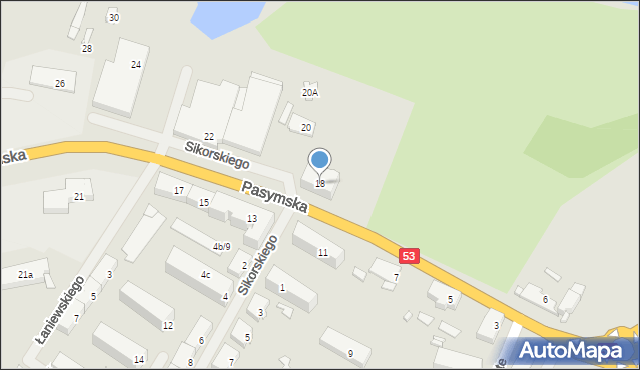 Szczytno, Pasymska, 18, mapa Szczytno