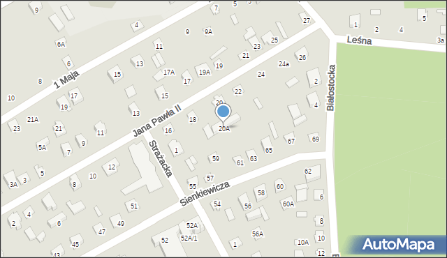 Szepietowo, Papieża Jana Pawła II, 20A, mapa Szepietowo