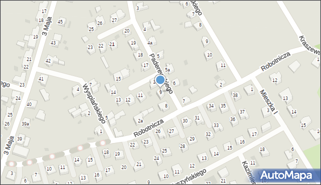 Szprotawa, Paderewskiego Ignacego Jana, 9, mapa Szprotawa