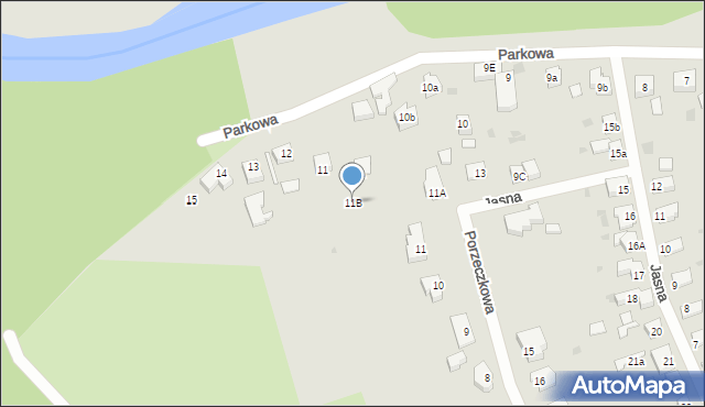 Szprotawa, Parkowa, 11B, mapa Szprotawa