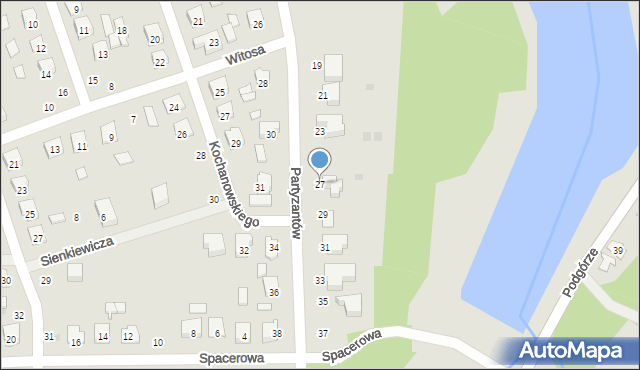 Szydłowiec, Partyzantów, 27, mapa Szydłowiec