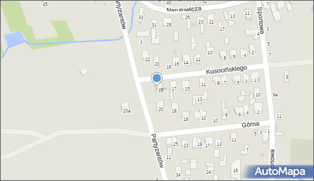 Szydłowiec, Partyzantów, 7, mapa Szydłowiec