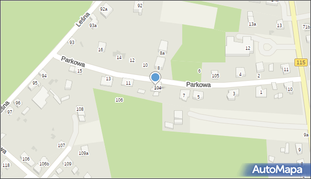 Tanowo, Parkowa, 9, mapa Tanowo