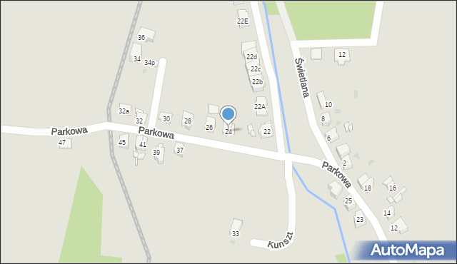 Tarnowskie Góry, Parkowa, 24, mapa Tarnowskie Góry