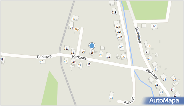 Tarnowskie Góry, Parkowa, 28, mapa Tarnowskie Góry