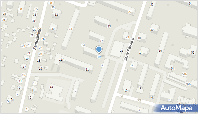 Tomaszów Lubelski, Papieża Jana Pawła II, 19, mapa Tomaszów Lubelski