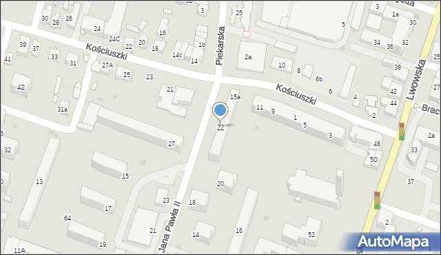 Tomaszów Lubelski, Papieża Jana Pawła II, 22, mapa Tomaszów Lubelski