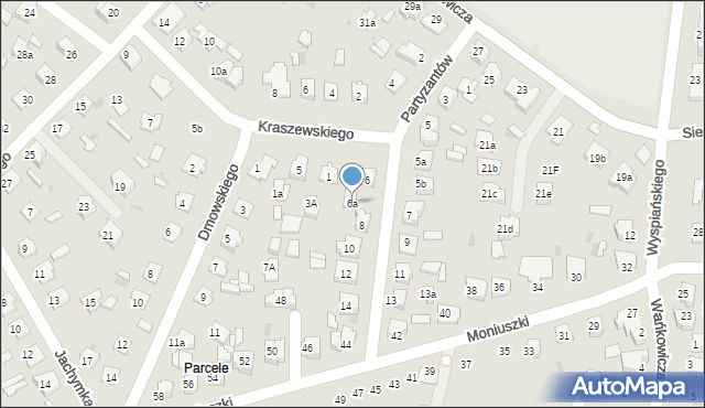 Tomaszów Lubelski, Partyzantów, 6a, mapa Tomaszów Lubelski