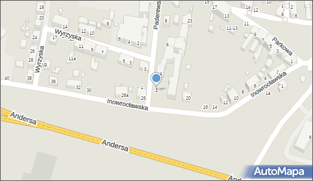 Toruń, Paderewskiego Ignacego Jana, 2, mapa Torunia