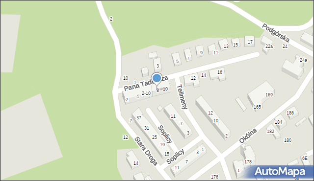 Toruń, Pana Tadeusza, 8, mapa Torunia