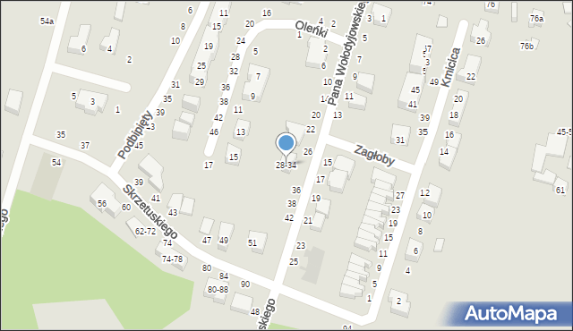Toruń, Pana Wołodyjowskiego, 28-34, mapa Torunia