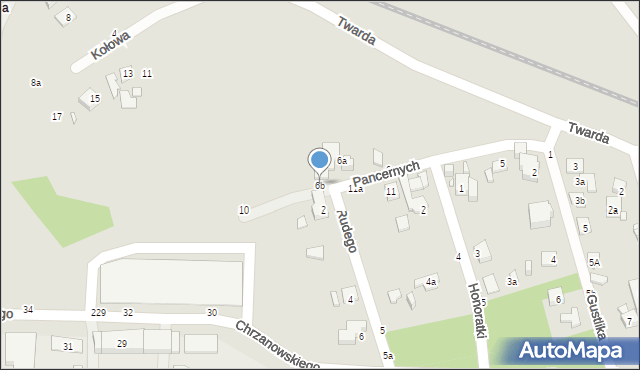 Toruń, Pancernych, 6b, mapa Torunia