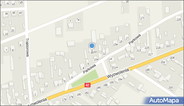 Trębaczew, Parkowa, 10, mapa Trębaczew