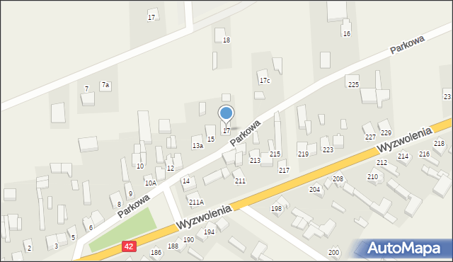 Trębaczew, Parkowa, 17, mapa Trębaczew