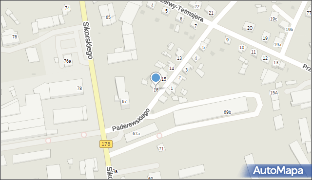 Trzcianka, Paderewskiego Ignacego Jana, 16, mapa Trzcianka