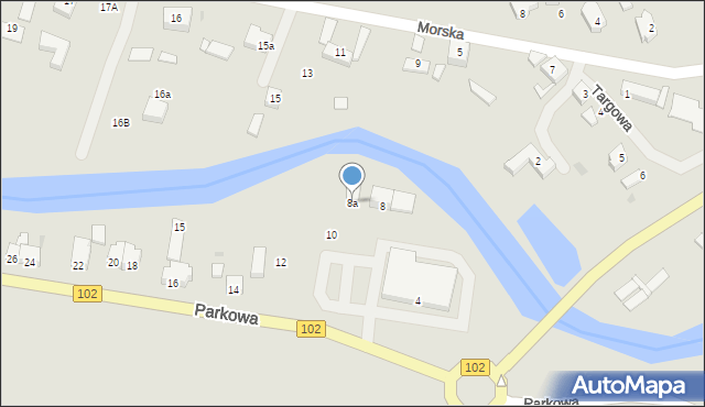 Trzebiatów, Parkowa, 8a, mapa Trzebiatów