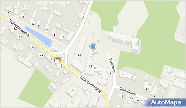 Trzebiechów, Parkowa, 3, mapa Trzebiechów