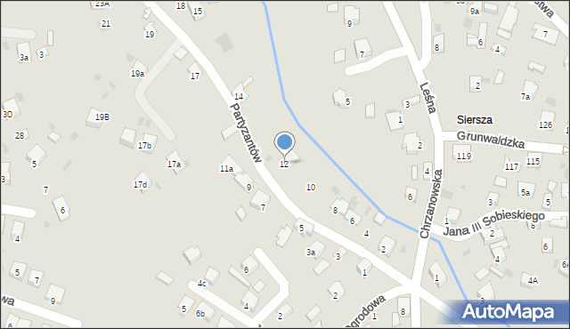 Trzebinia, Partyzantów, 12, mapa Trzebinia