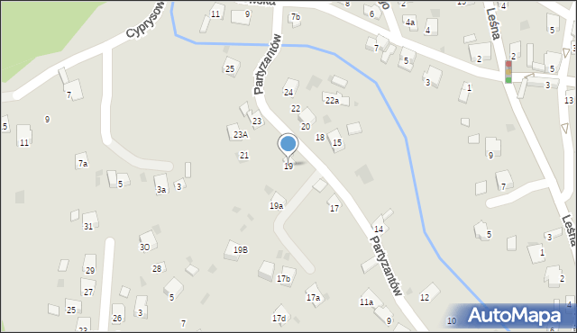 Trzebinia, Partyzantów, 19, mapa Trzebinia