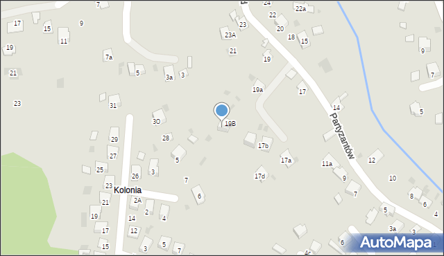 Trzebinia, Partyzantów, 19d, mapa Trzebinia