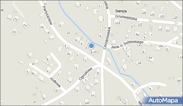 Trzebinia, Partyzantów, 2, mapa Trzebinia