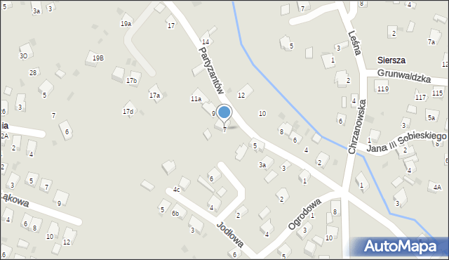 Trzebinia, Partyzantów, 7, mapa Trzebinia