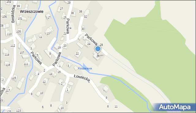 Trzebinia, Parkowa, 26, mapa Trzebinia