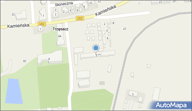 Trzęsacz, Pałacowa, 3, mapa Trzęsacz