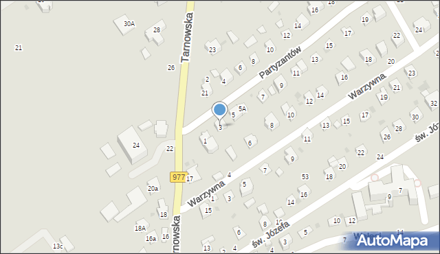 Tuchów, Partyzantów, 3, mapa Tuchów