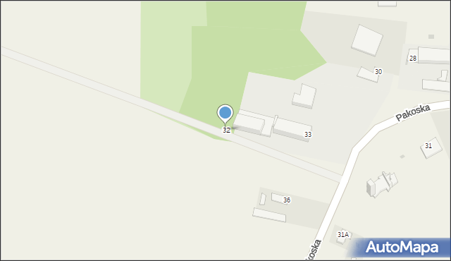 Tuczno, Pakoska, 32, mapa Tuczno