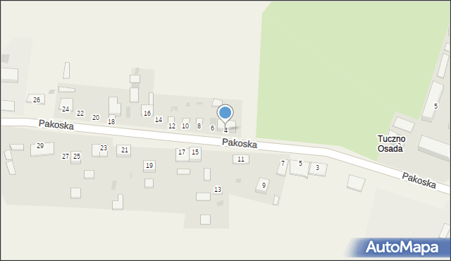 Tuczno, Pakoska, 4, mapa Tuczno