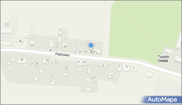 Tuczno, Pakoska, 6, mapa Tuczno