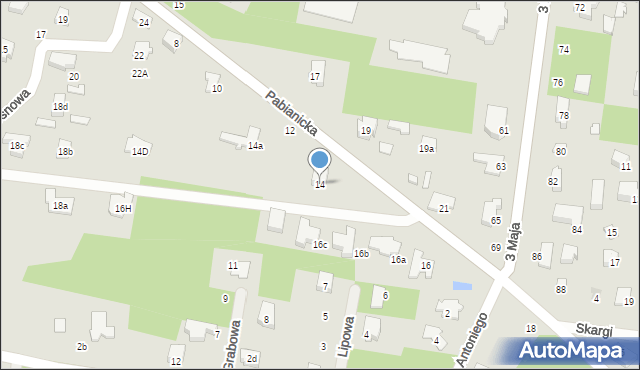 Tuszyn, Pabianicka, 14, mapa Tuszyn