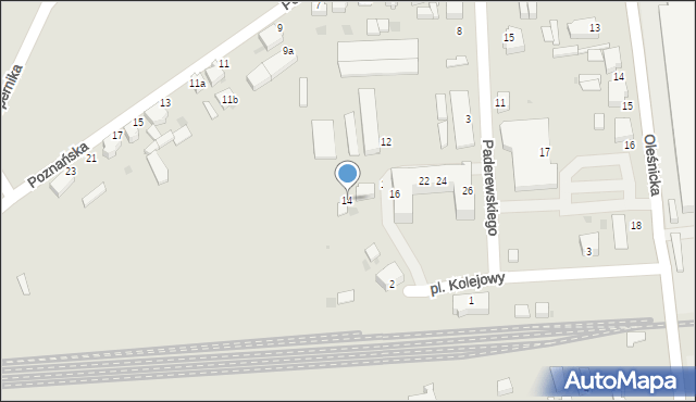 Twardogóra, Paderewskiego Ignacego Jana, 14, mapa Twardogóra