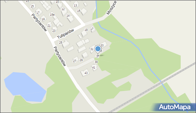 Twardogóra, Partyzantów, 37, mapa Twardogóra