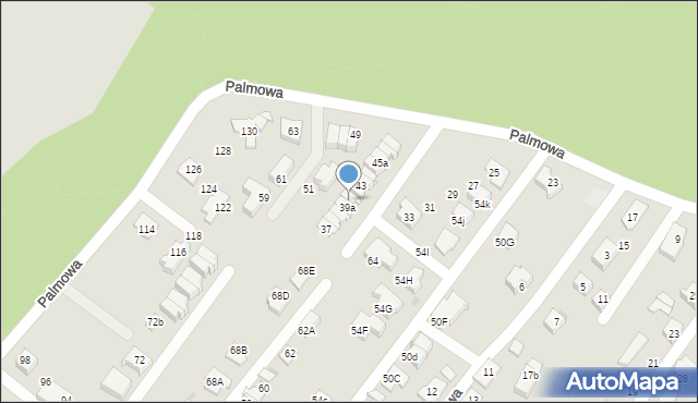 Tychy, Palmowa, 41, mapa Tychów