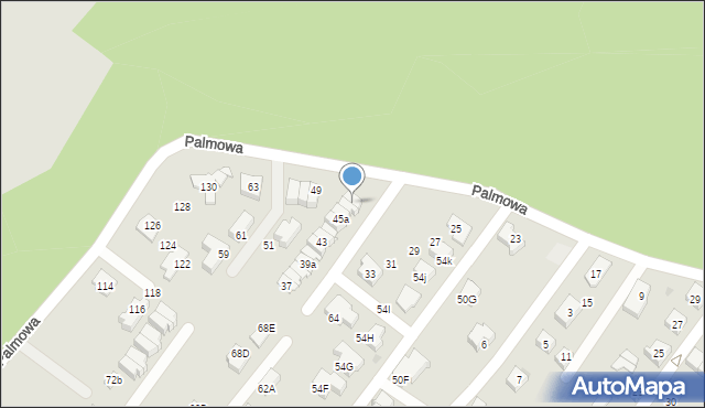 Tychy, Palmowa, 47a, mapa Tychów