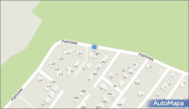 Tychy, Palmowa, 49A, mapa Tychów